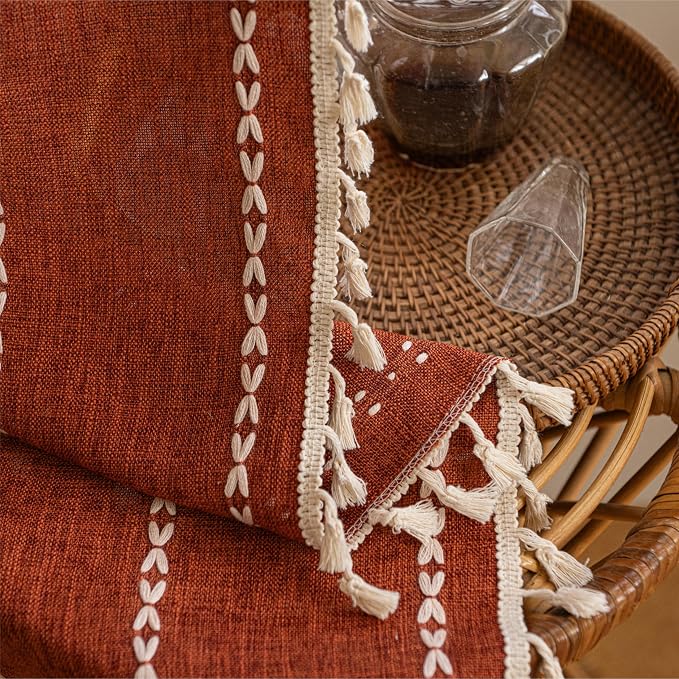 Sutuo Home Terracotta Boho Farmhouse Curtains - Image 9