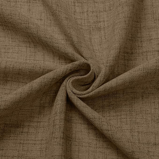 Tollpiz Linen Curtains Living Room Rod Pocket Semi Sheer Curtain Burlap Light - Image 9
