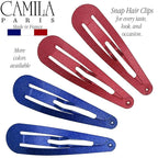 Camila Paris CP1330H French Hair Barrettes Clips, Snap Hair Slides Clic Clac for Women, Styling Girls Side Slide-in Metal Snap Pin Hair Accessories for Women. Strong Hold, No Slip Grip, Made in France
