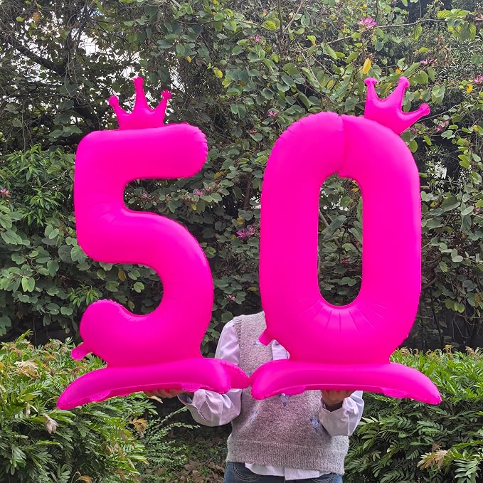 Fluorescent Pink Crown Number 0 Foil Balloon Neon Glow In The Dark Balloon | - Image 5