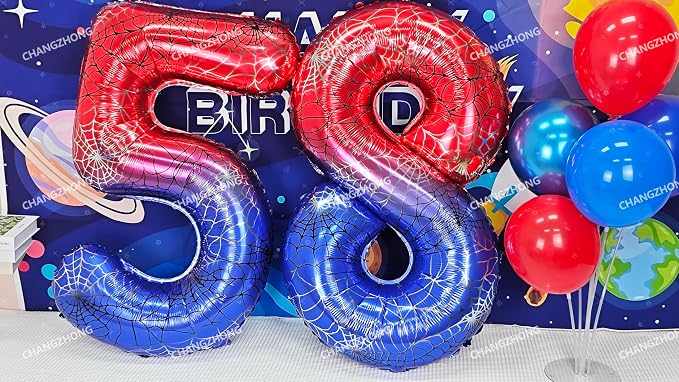 40 In Red And Blue Birthday Theme Large Number 3 Balloon | Giant Large Helium - Image 5