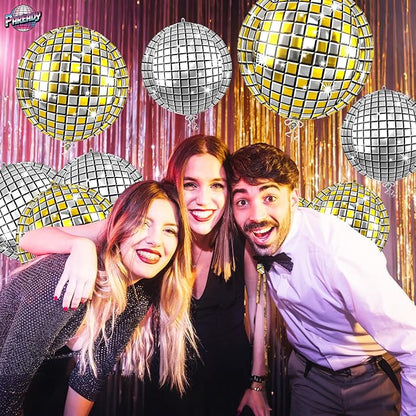 6pcs 22 Inch Gold and Silver Disco Ball Balloons - Image 4