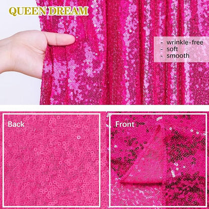 Hot Pink Sequin Backdrop Curtain - Image 4