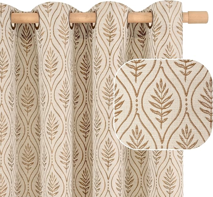 BGment Taupe Curtains for Living Room 96 Inches Long, Natural French Country - Image 2