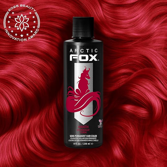 ARCTIC FOX Vegan and Cruelty-Free Semi-Permanent Hair Color Dye (8 Fl Oz, WRATH)