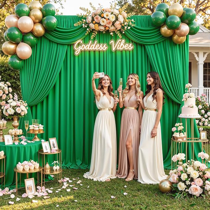 10ft×12ft Wrinkle Free Green Backdrop Curtain - Image 7