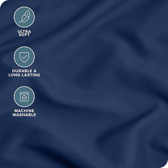 Bare Home Microfiber King Size Pillowcases - Dark Blue, 4 Pack, 20x40