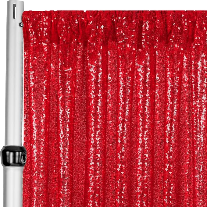 Red Sequin Backdrop Curtains 2Panel 2x8ft - Image 4