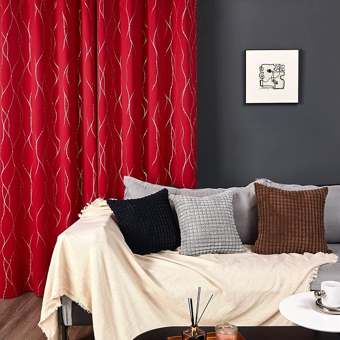 Deconovo Living Room Curtains 72 Inches Long, Thermal Insulated, Room Darkening - Image 3