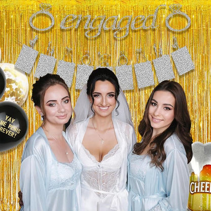 Gold Fringe Curtain Tinsel Backdrop - Image 4