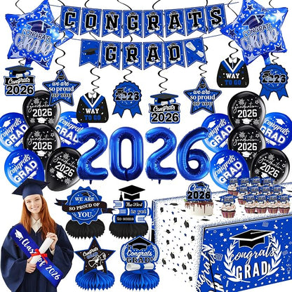 Blue Graduation Decorations 2026 Class of 2026 Decorations by Jenlion