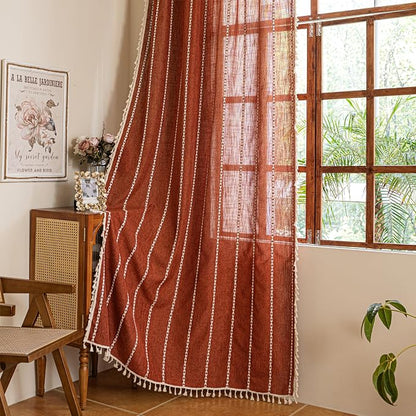 Sutuo Home Terracotta Boho Farmhouse Curtains by SutuoHome
