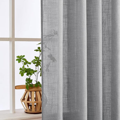 MIULEE Grey Linen Curtains 52x84 Inch Length - Image 5