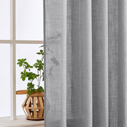 MIULEE Grey Linen Curtains 52x96 Inch Long - Image 5