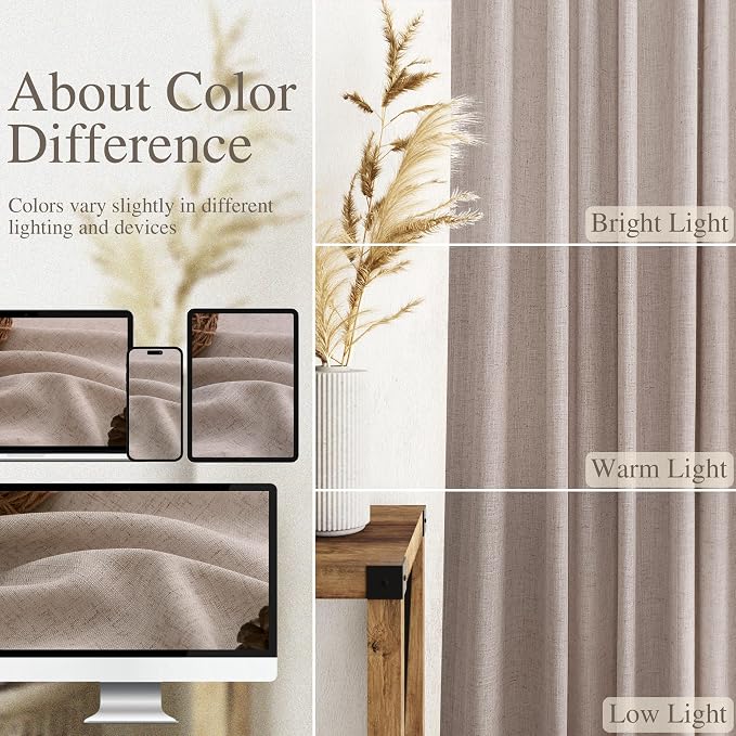 Oatmeal Curtains 80 Inches Length - Image 4