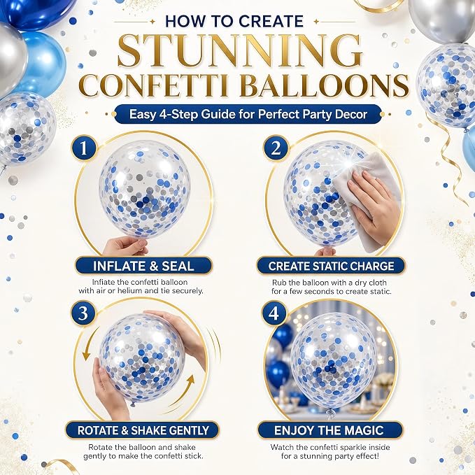 2 Sets Navy Blue Silver Balloon Column Kit - Image 6