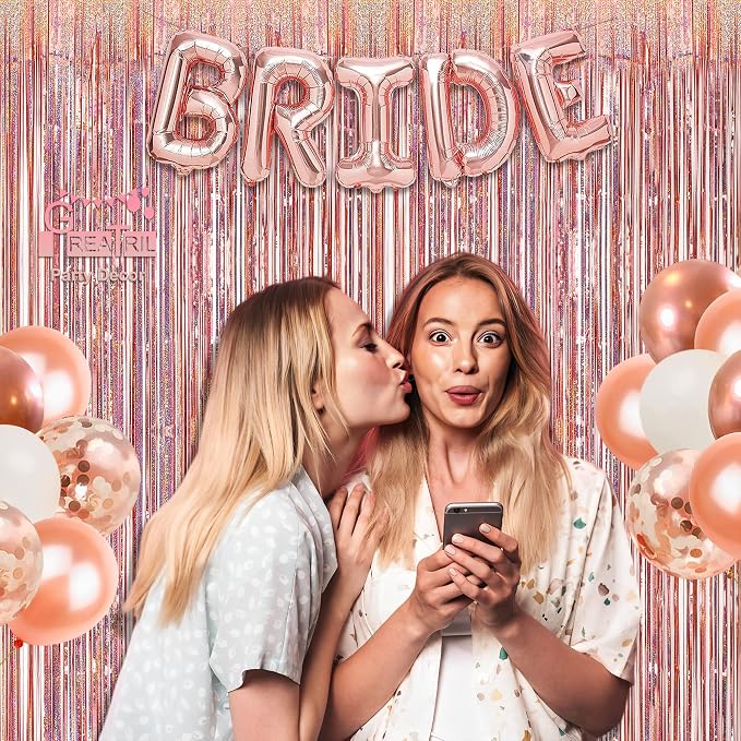 Rose Gold Tinsel Curtain Party Backdrop - Image 2