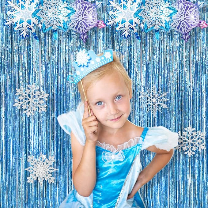 BRAVESHINE Light Blue Streamers Party Backdrop - Image 4