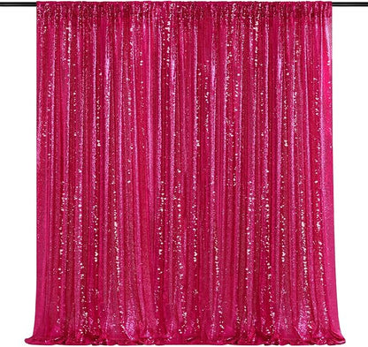 Sequin Backdrop Hot Pink 8ft x 8ft Glitter Photo Booth Backdrop | Sequin Photo by QueenDream