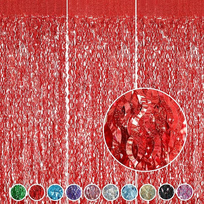 3 Pack Red Backdrop Curtain by CYLMFC