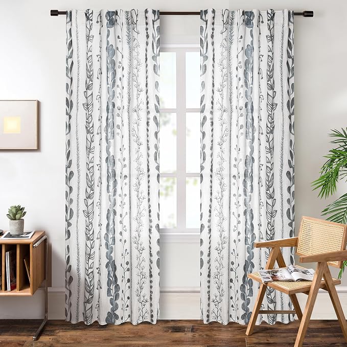 Boho Curtains 72 Inches Long Linen Style - Image 2