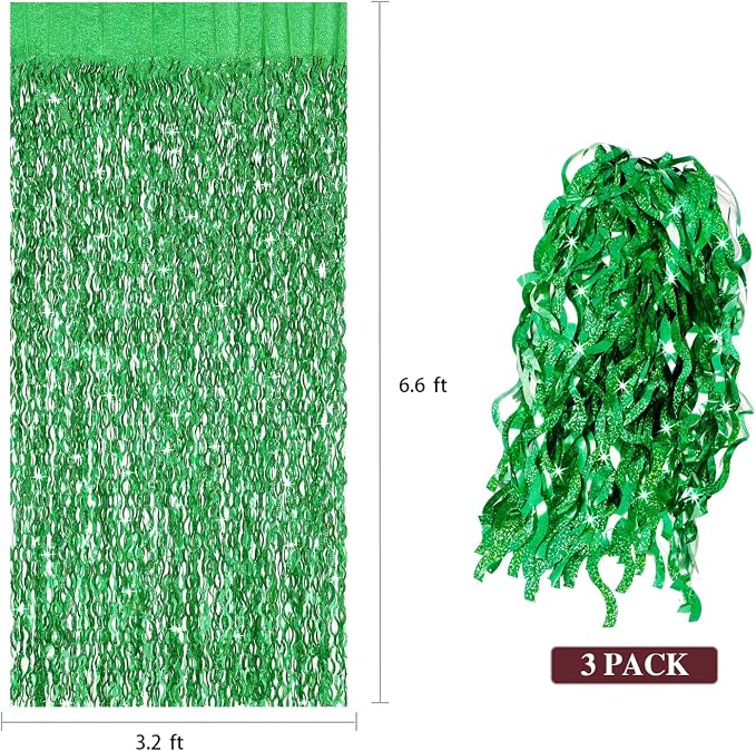 Green Foil Backdrop Curtain - Image 3