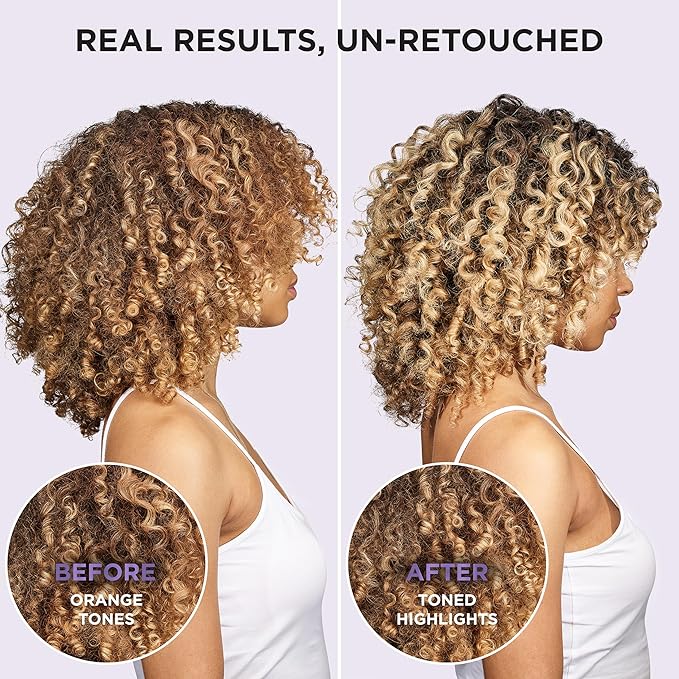 L’Oreal Paris Sulfate Free Brass Toning Purple Conditioner for Blonde, Bleached, Silver, or Brown Highlighted Hair, EverPure, 6.8 Fl Oz (Packaging May Vary)