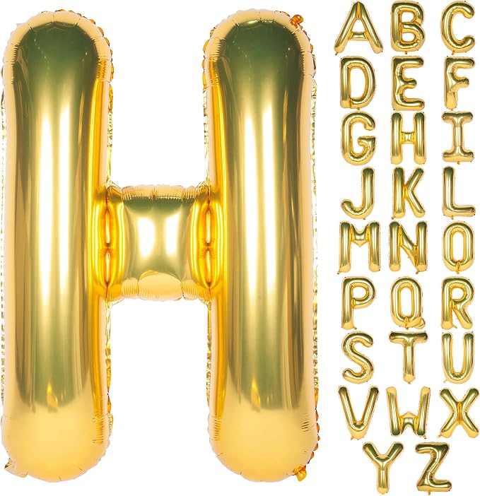 Letter Balloons 40 Inch Giant Jumbo Helium Foil Mylar Gold H | by Exquisitehighqualitypartydecorationstomeetyoureveryneed%EF%BC%81