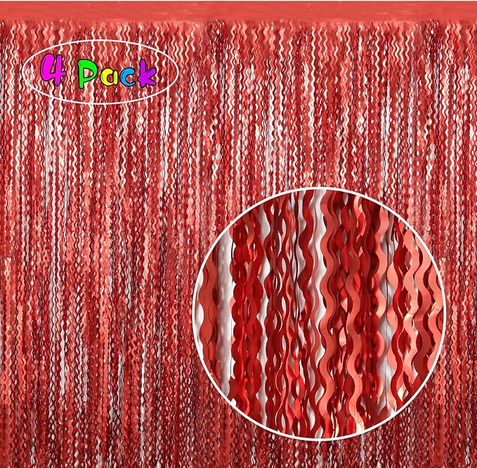 4 Pack Red Streamers Party Decorations - Image 2