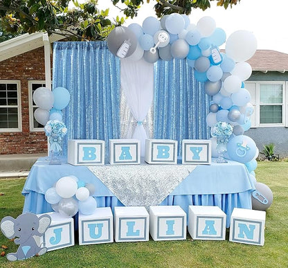 Baby Blue Sequin Backdrop Curtains 2 Pcs 5ftx8ft Sparkle Backdrop Drapes | - Image 6