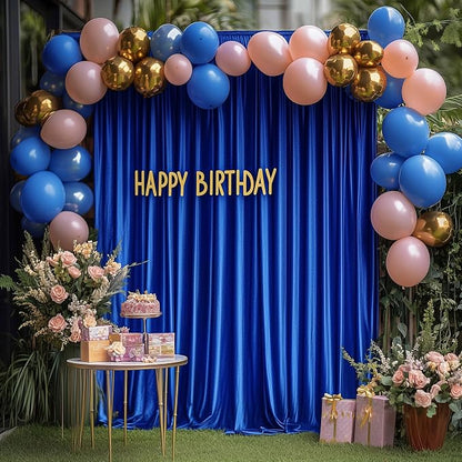 Royal Blue Backdrop Curtain Drapes - Image 3