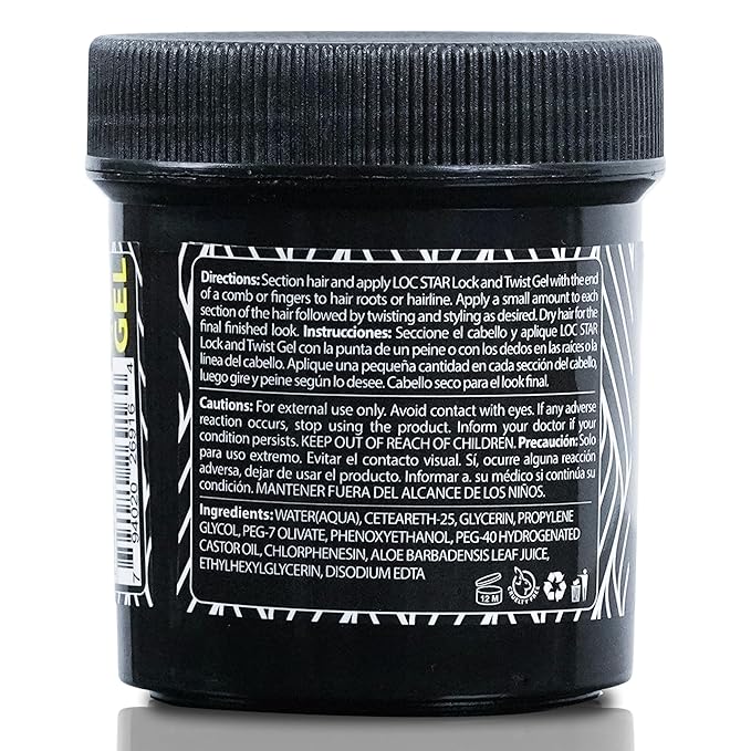 Loc Star Braid & Loc Gel, 3.4 fl oz | Extreme Hold for Braids, Locs, Twists, Cornrows & Edges | Smooths & Tames Frizz | No Heavy Residue | Long-Lasting | With Aloe Vera