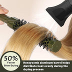 3pcs Small Round Hair Brush for Short Hair - Barrel Hair Brush for Blow Drying, Aluminum Round Brush for Bobs, Bangs, Lobs, Roots, Curling, Pixie Cuts, Straight Hair - Green