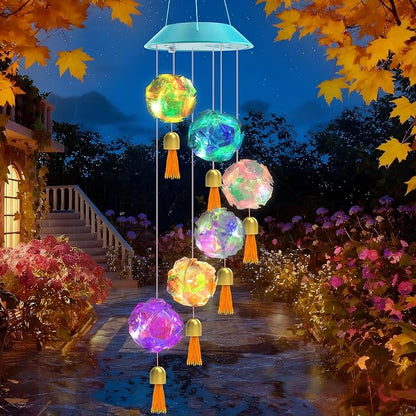 Toodour Solar Wind Chime, Color Changing Hydrangea Ball Wind Chimes | LED by Toodour