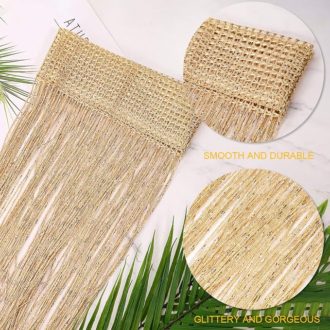 WILLBOND 4 Pcs String Curtains Glitter Fringe Curtains - Image 3