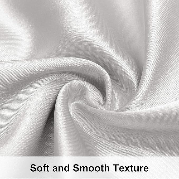 NTBAY 2 Pack Satin King Pillowcases for Hair and Skin, Luxurious and Silky Pillow Cases with Envelope Closure, 20x36 Inches, Silver Grey