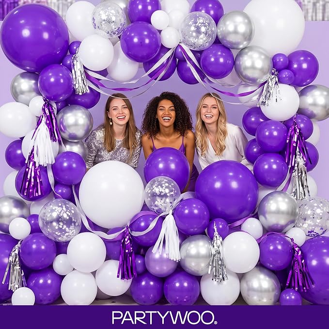 PartyWoo Dark Purple Balloons 130pcs Royal Purple Color 18 12 10 5 Inch | 18 12 - Image 6