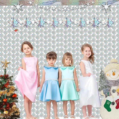 Silver Snowflake Fringe Curtain - Image 2