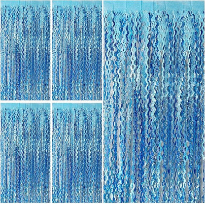 Tinsel Foil Fringe Curtains Wavy Backdrop by BOMSI