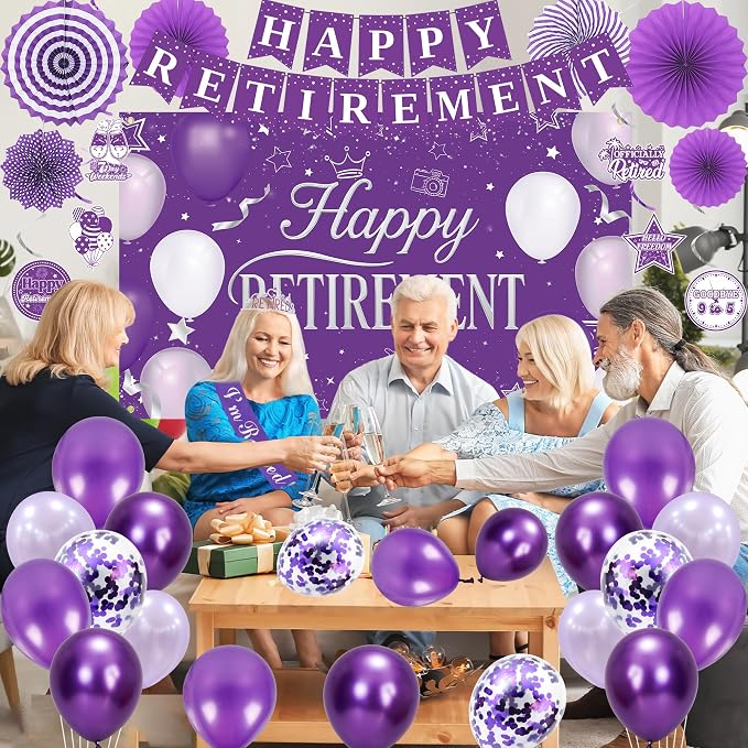Holkcog Purple Retirement Party Decorations - Image 5