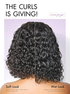 LUVME HAIR 5X5 Deep Curly 12 Inches 100% Human Hair Wigs Curly Deep Wave Glueless Lace Front 12 Inches, Pre Cut Plucked Hd Lace Short Wig Ready To Go Natural Color Straight Bleached Knots Black Wigs