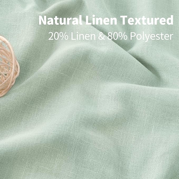 YoungsTex Light Sage Linen Curtains 63 Inches Length - Image 4