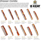 Kent 12T Tortoise Pocket Comb - Handmade Wide Tooth Hair Comb for Men, Women, and Kids - Travel, Beard, and Mustache Comb - Saw Cut and Hand Polished Made in England