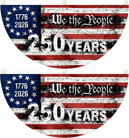 2PCS 250th Anniversary USA Flag, 1.5X3 FT 1776-2026 Fan Flags, 2 Ply Year by Unknown