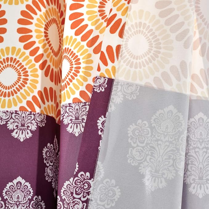 Lush Decor Bohemian Stripe Window Curtain Panels, Pair 52" W x 95" L Fuchsia & - Image 4
