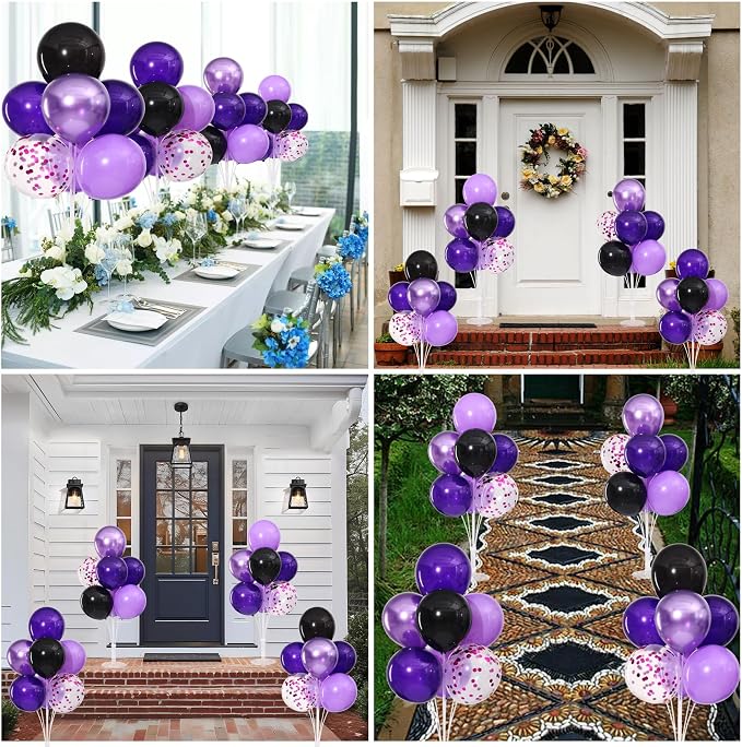 4 Sets Purple Black Balloons Stand - Image 2