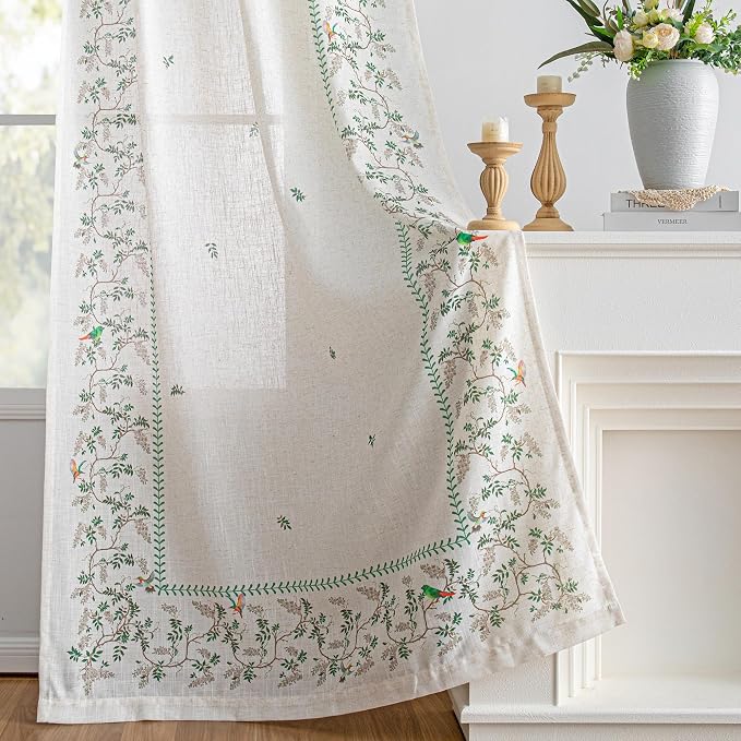 MYSKY HOME Boho Linen Blend Curtains 84 inches Long - Image 4