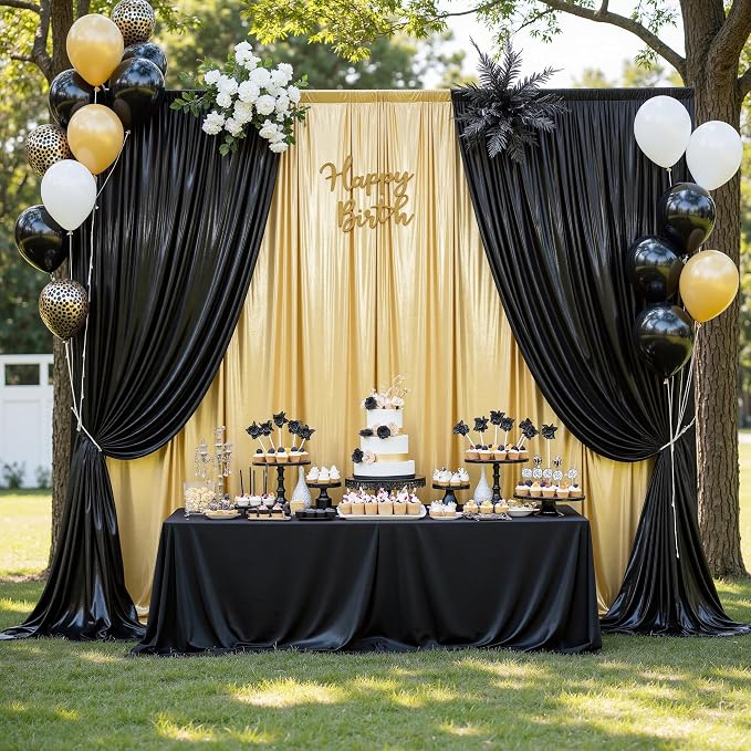 Outpain Thick 30 ft x 10 ft Black Sequin Backdrop Curtain - Image 7