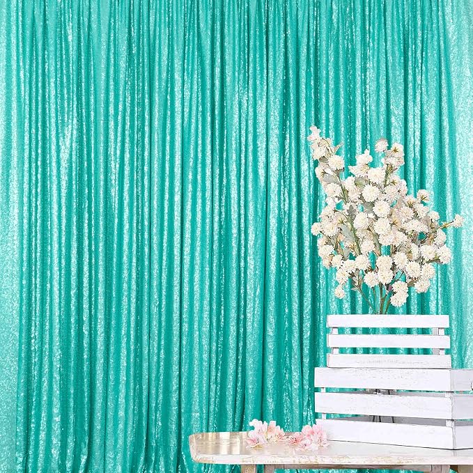 ShinyBeauty Matte Green Sequin Backdrop 4Ftx7Ft Photo Backdrops Sequin Backdrop - Image 3