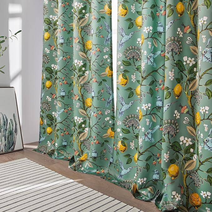 Extra Long 108 Inches Curtains for Large Window Funky Sage Green Tall Light - Image 8
